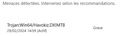 Le Trojan est détecté et supprimé